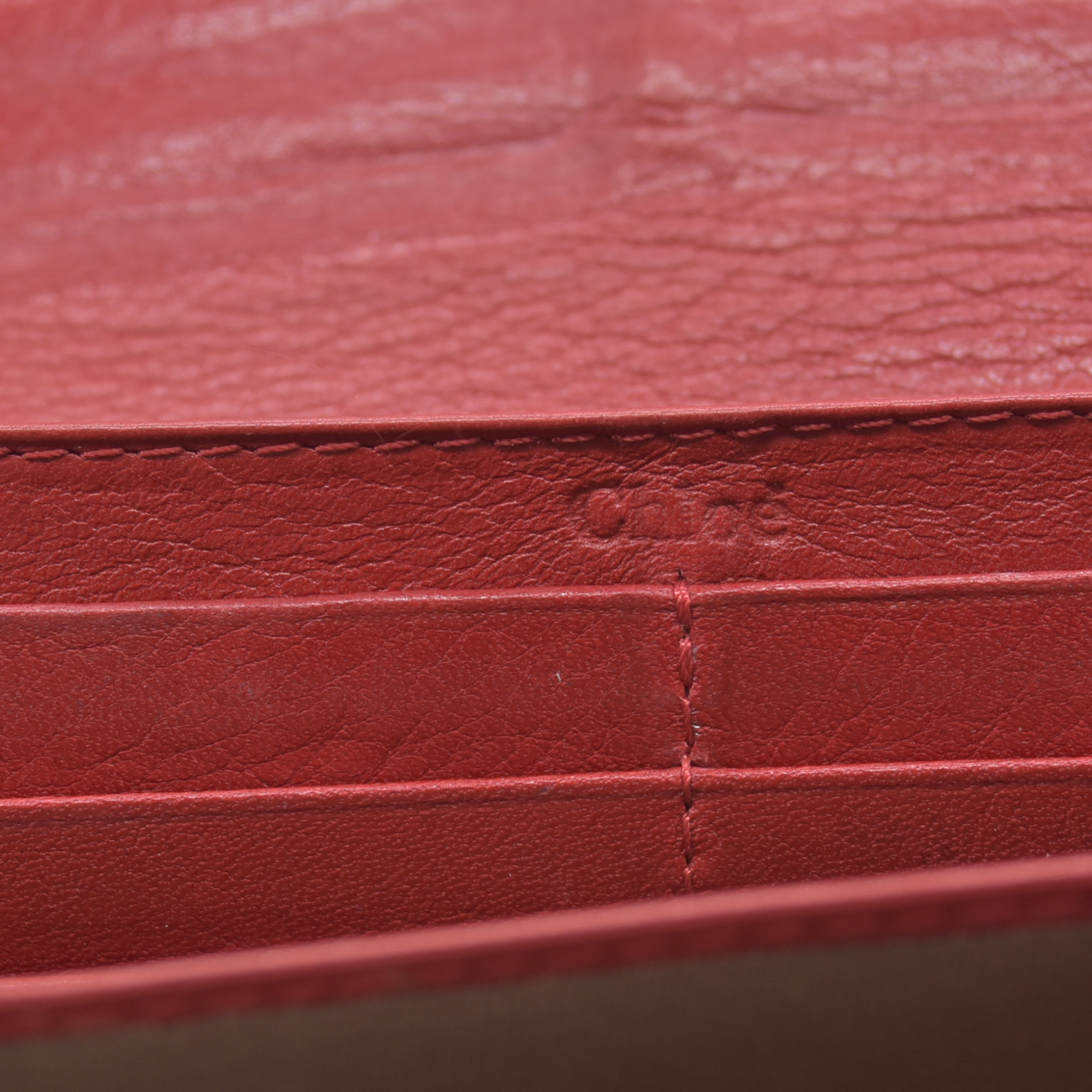 $498 2015 Chloe Lily Leather Long Bifold Wallet Purse Red
