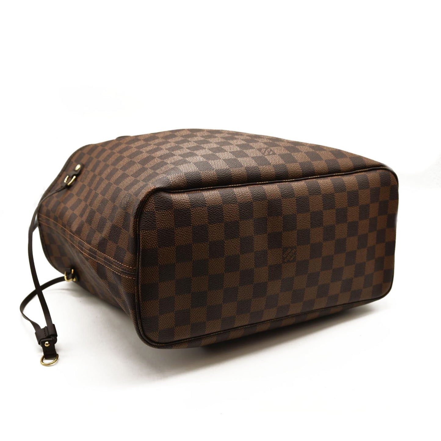 MICROCHIPPED LOUIS VUITTON Damier Ebene Neverfull MM with pouch