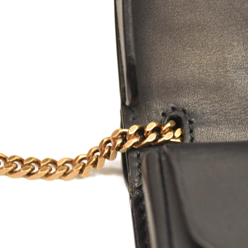 NEW SAINT LAURENT Calfskin Monogram Baby Kaia Crossbody Bag Black