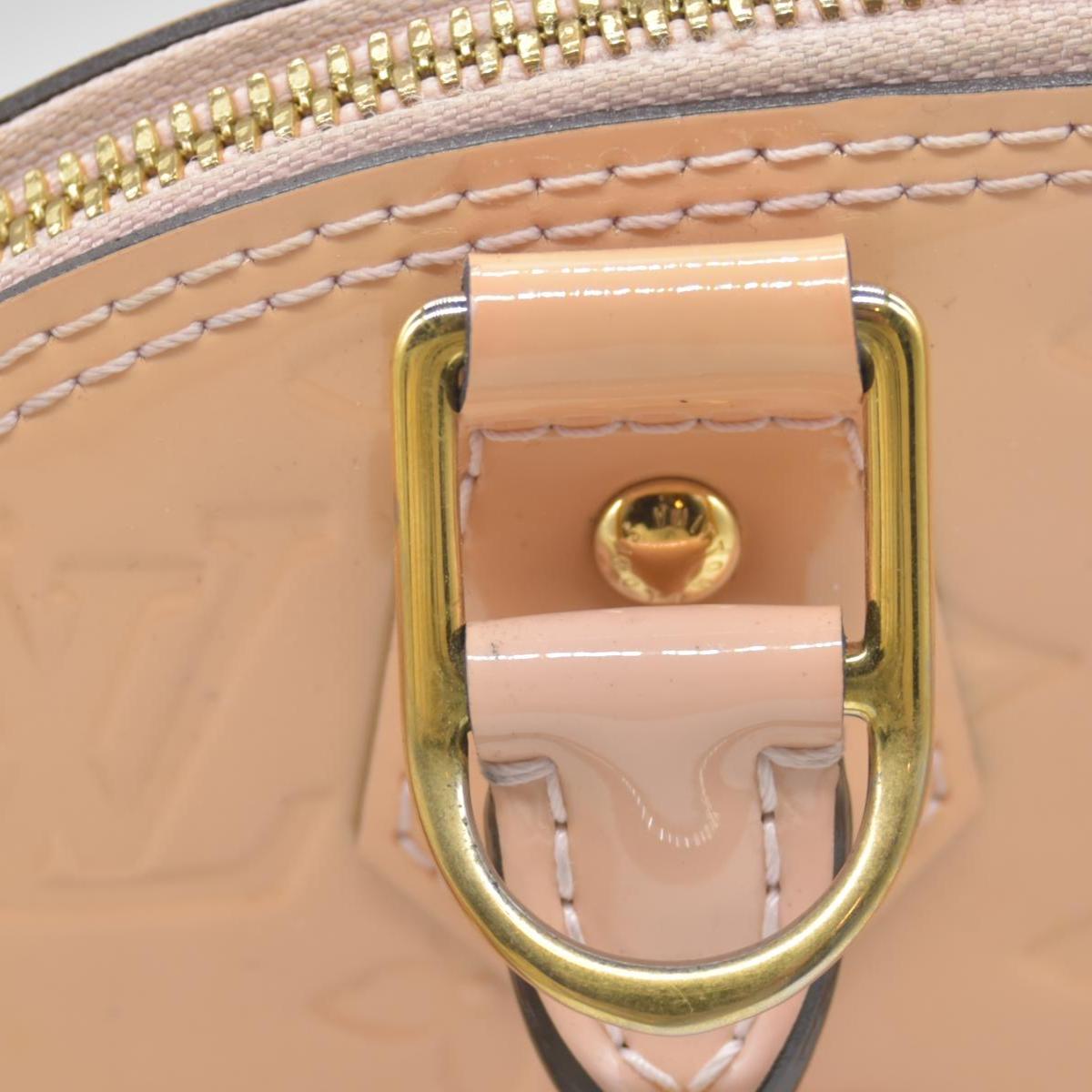 $2230 Louis Vuitton Vernis Alma BB Rose Angelique CONSIGNMENT FL0156