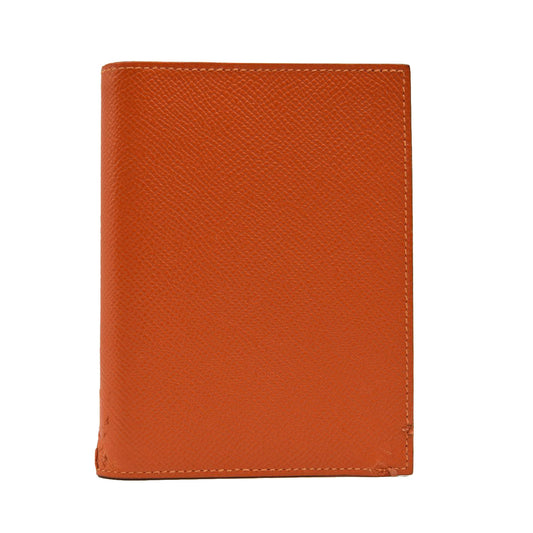 HERMES Epsom Vision II Passport Holder Orange Poppy