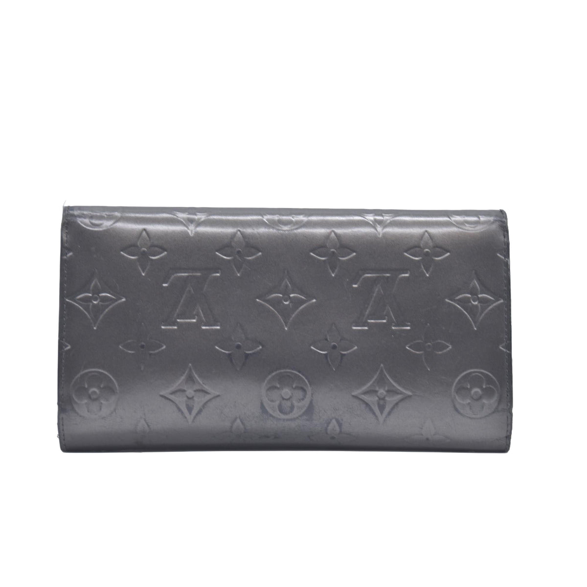 $720 2005 Louis Vuitton Mat Monogram Porte Tresor International Grey TH0055 CONSIGNMENT 10020952