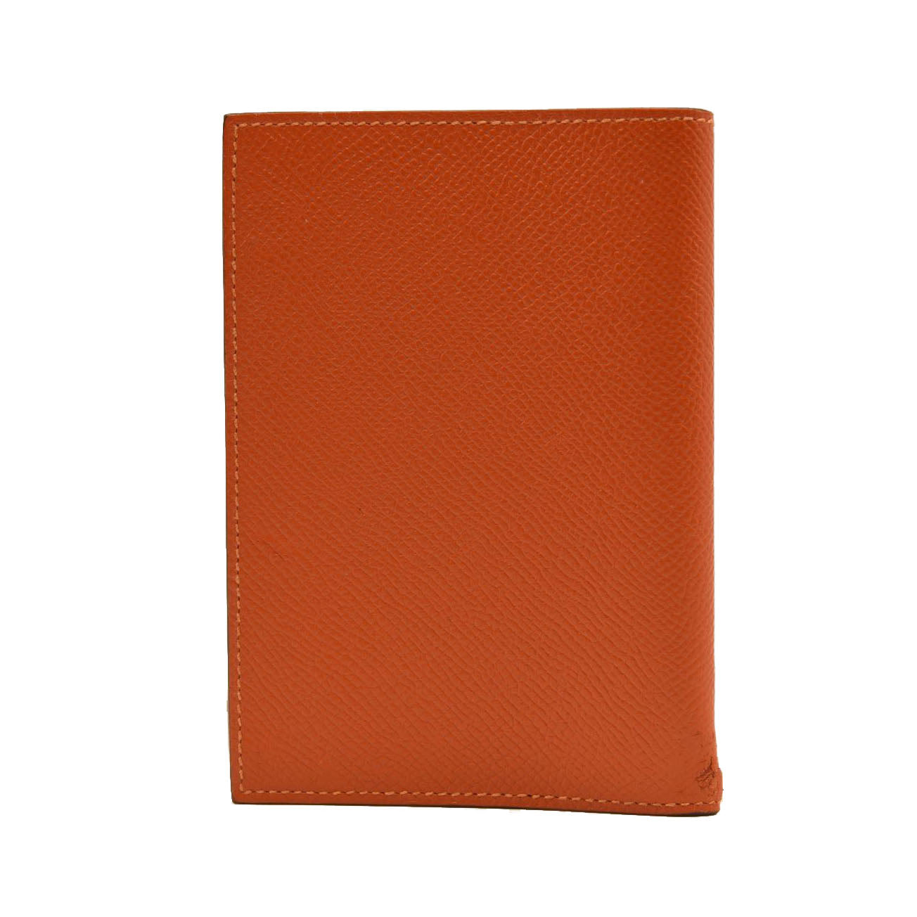 HERMES Epsom Vision II Passport Holder Orange Poppy