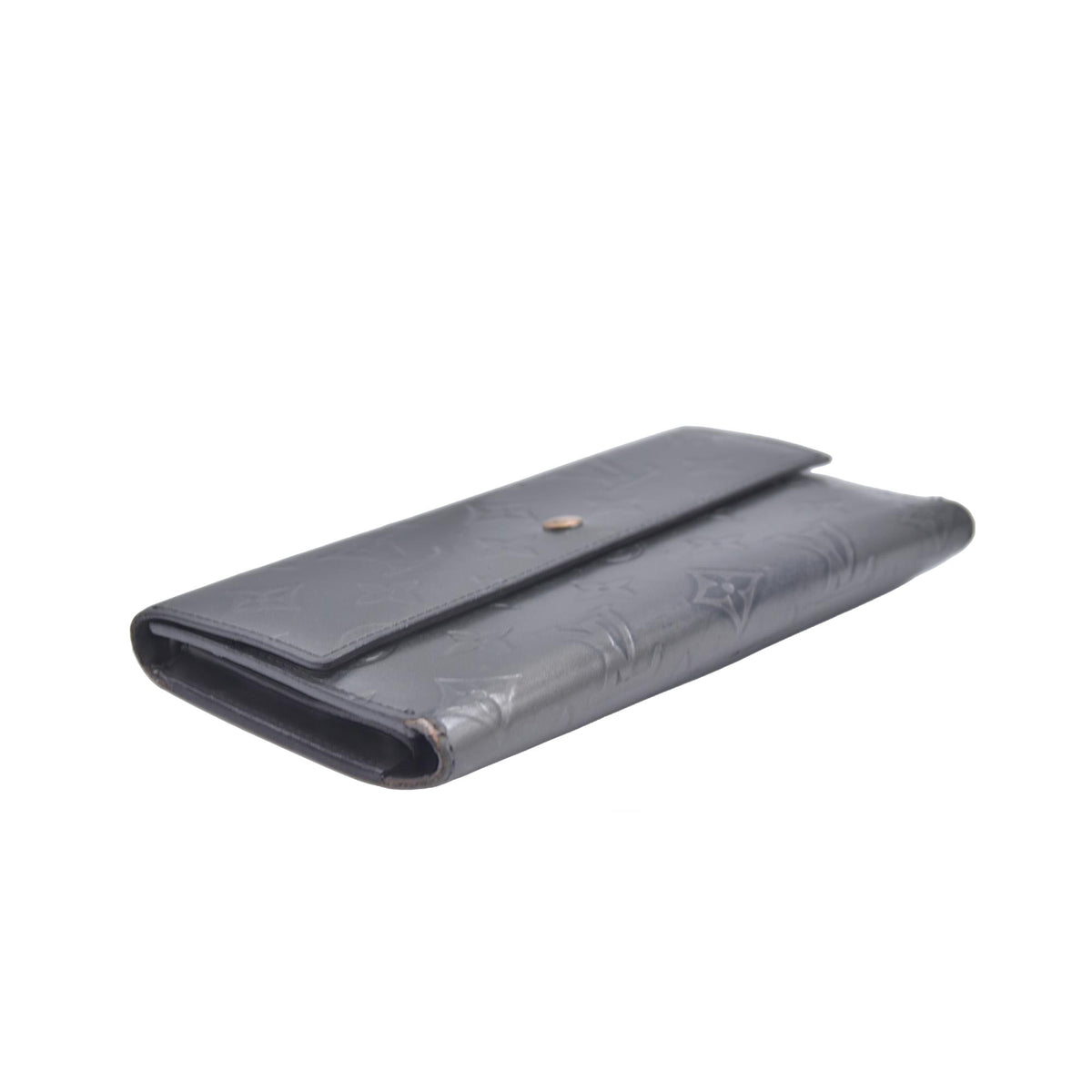 $720 2005 Louis Vuitton Mat Monogram Porte Tresor International Grey TH0055 CONSIGNMENT 10020952