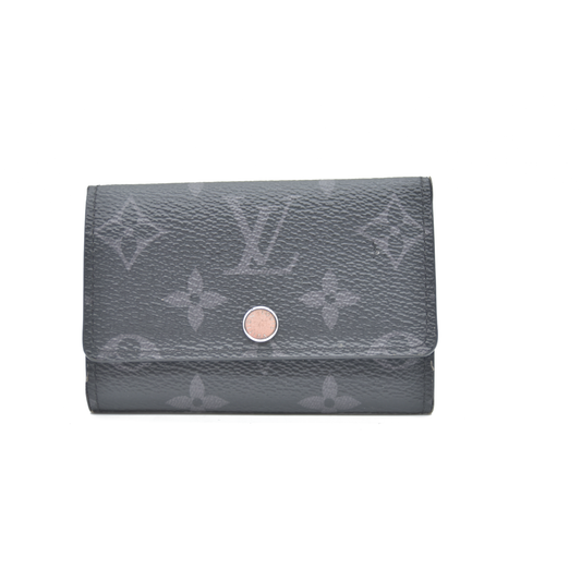 Louis Vuitton Monogram Eclipse Multicles 6 Ring Key Case Black RFID