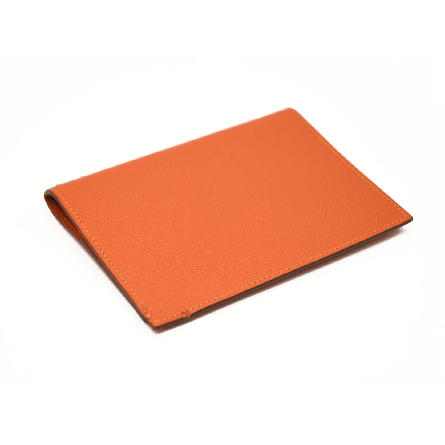 HERMES Epsom Vision II Passport Holder Orange Poppy