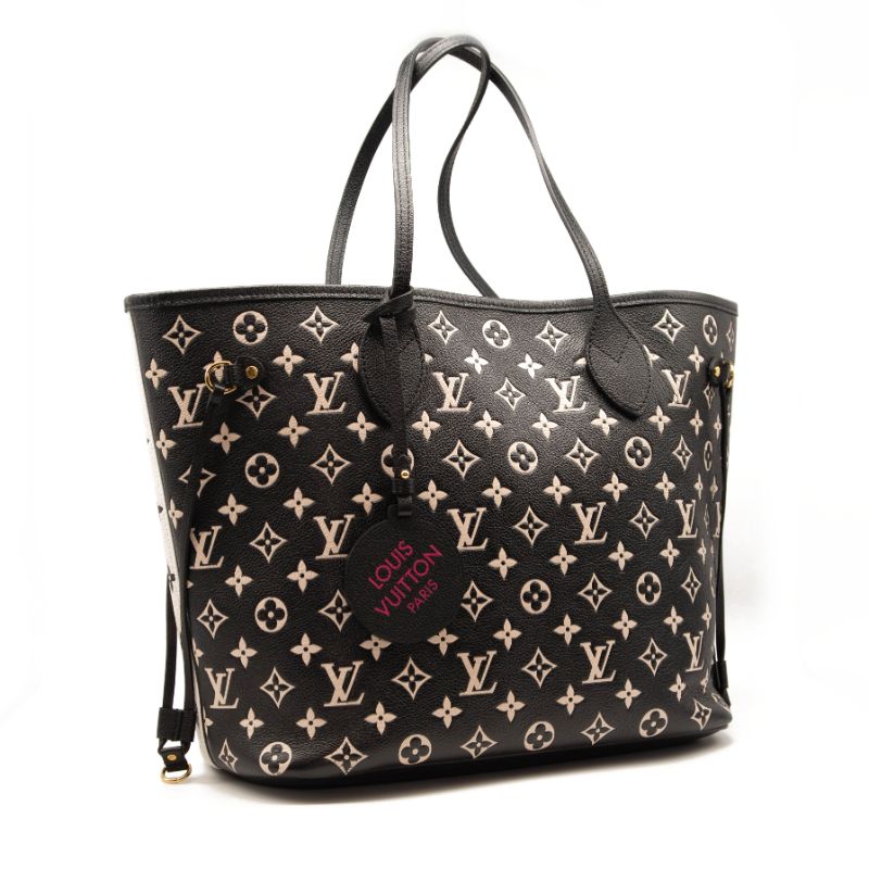 Louis Vuitton Empreinte Spring In The City Neverfull MM Black White Pink Tote