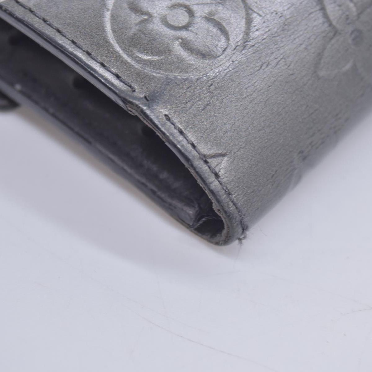 $720 2005 Louis Vuitton Mat Monogram Porte Tresor International Grey TH0055 CONSIGNMENT 10020952