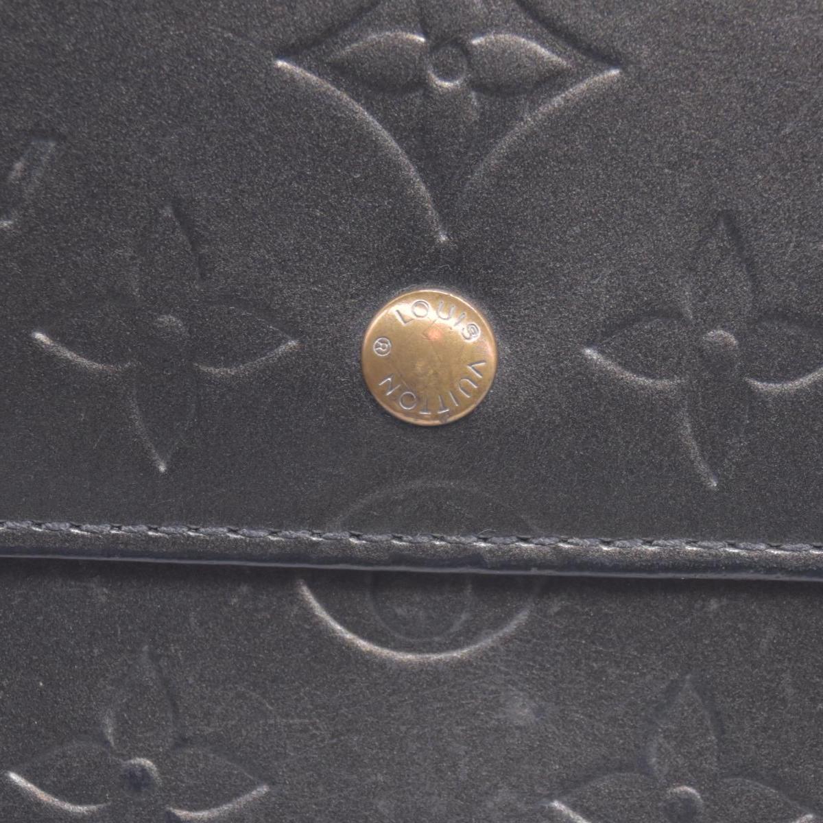 $720 2005 Louis Vuitton Mat Monogram Porte Tresor International Grey TH0055 CONSIGNMENT 10020952