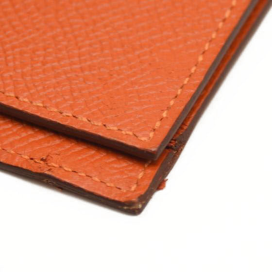 HERMES Epsom Vision II Passport Holder Orange Poppy