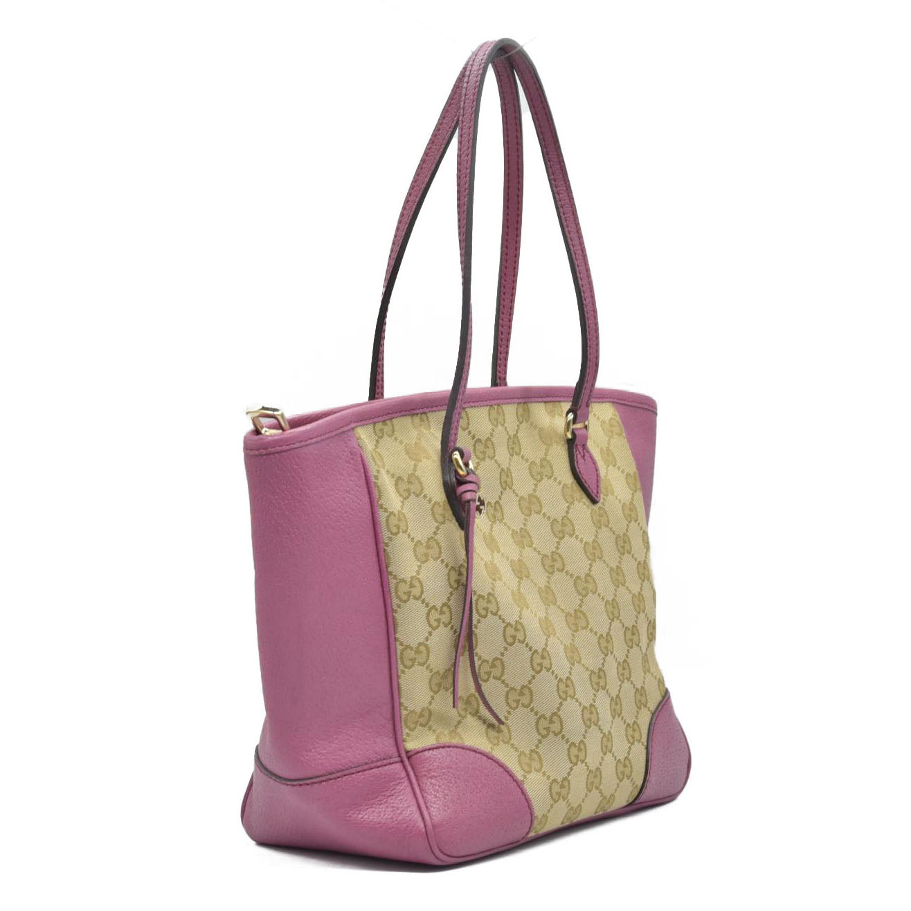 $1290 Gucci GG Canvas Bree Tote Pink Consignment