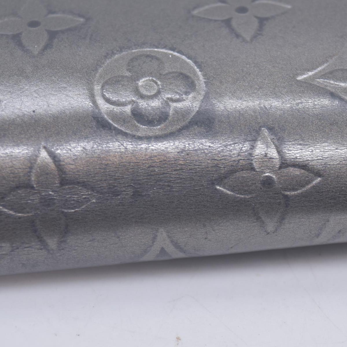 $720 2005 Louis Vuitton Mat Monogram Porte Tresor International Grey TH0055 CONSIGNMENT 10020952