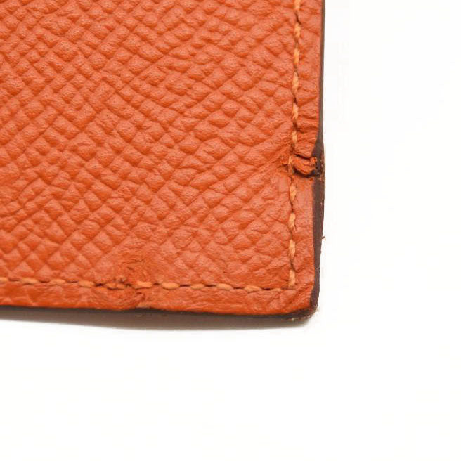 HERMES Epsom Vision II Passport Holder Orange Poppy