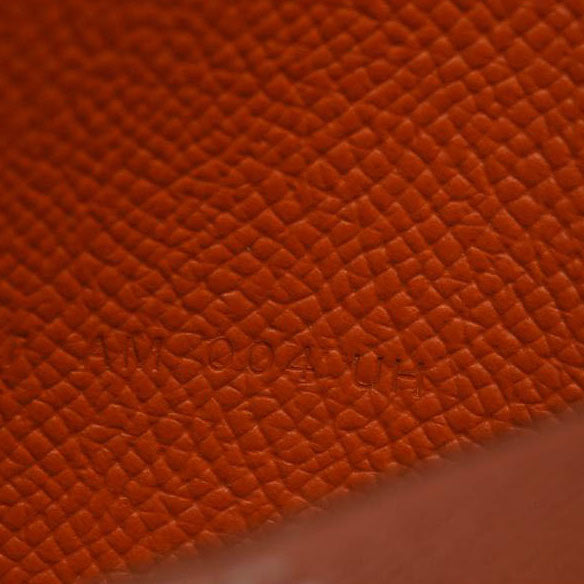 HERMES Epsom Vision II Passport Holder Orange Poppy