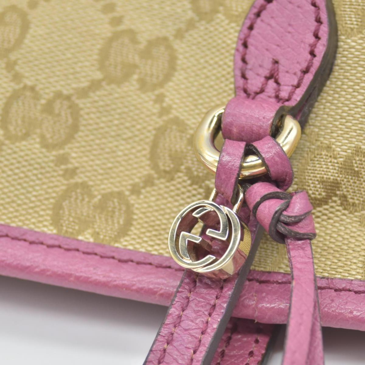 $1290 Gucci GG Canvas Bree Tote Pink Consignment