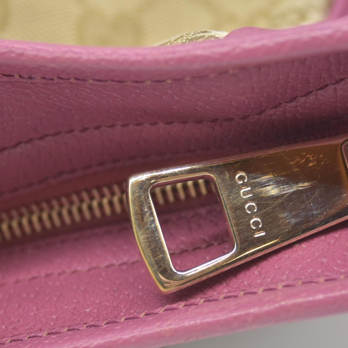 $1290 Gucci GG Canvas Bree Tote Pink Consignment