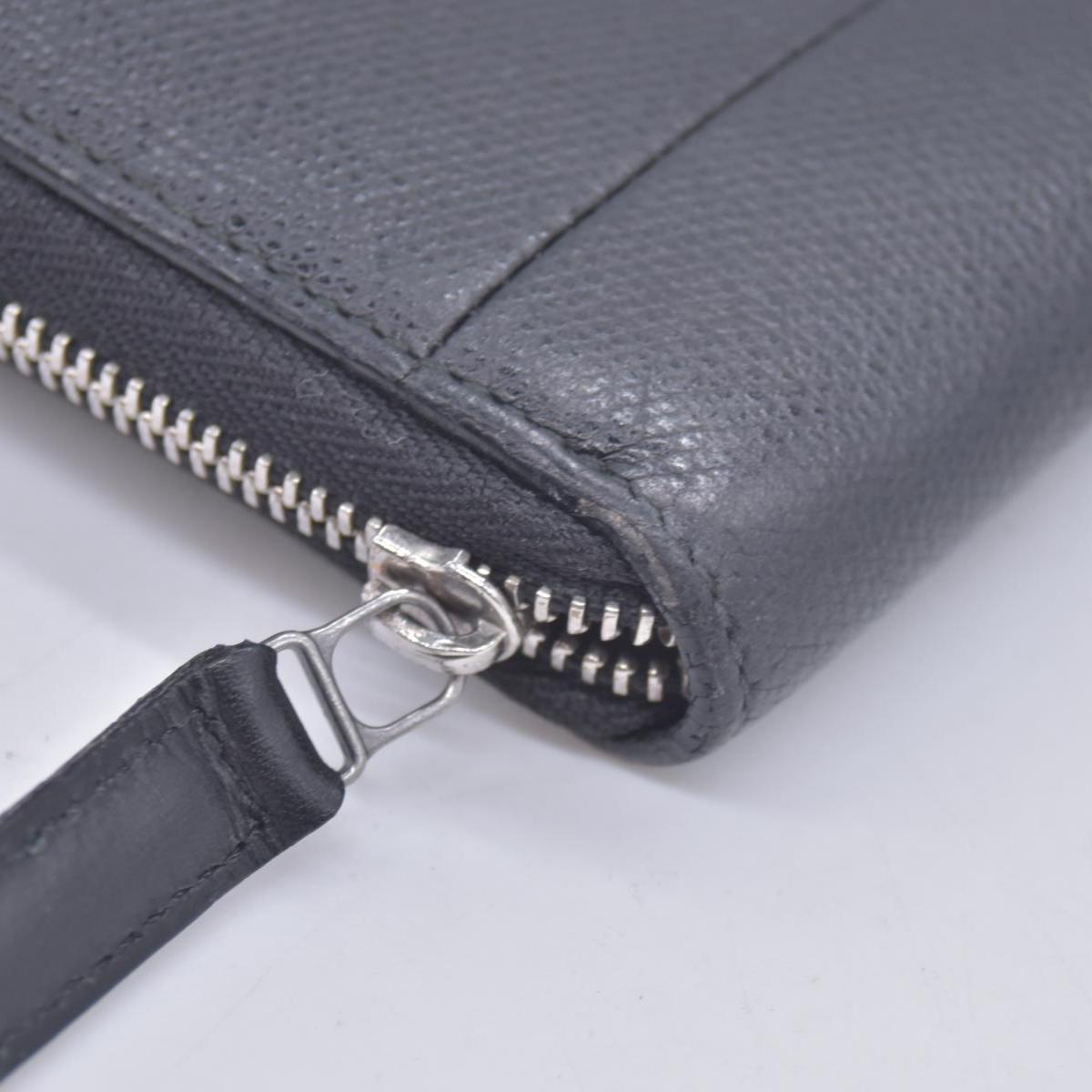 $600 Tiffany and co Large Zip Wallet in Black Leather CONSIGNMENT
