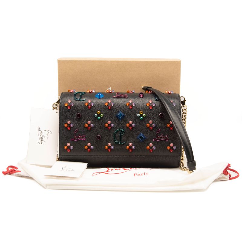 Christian Louboutin Clutch Paloma Empire Multi Black Leather Cross Body Bag