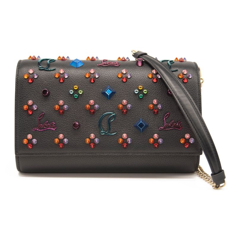 Christian Louboutin Clutch Paloma Empire Multi Black Leather Cross Body Bag