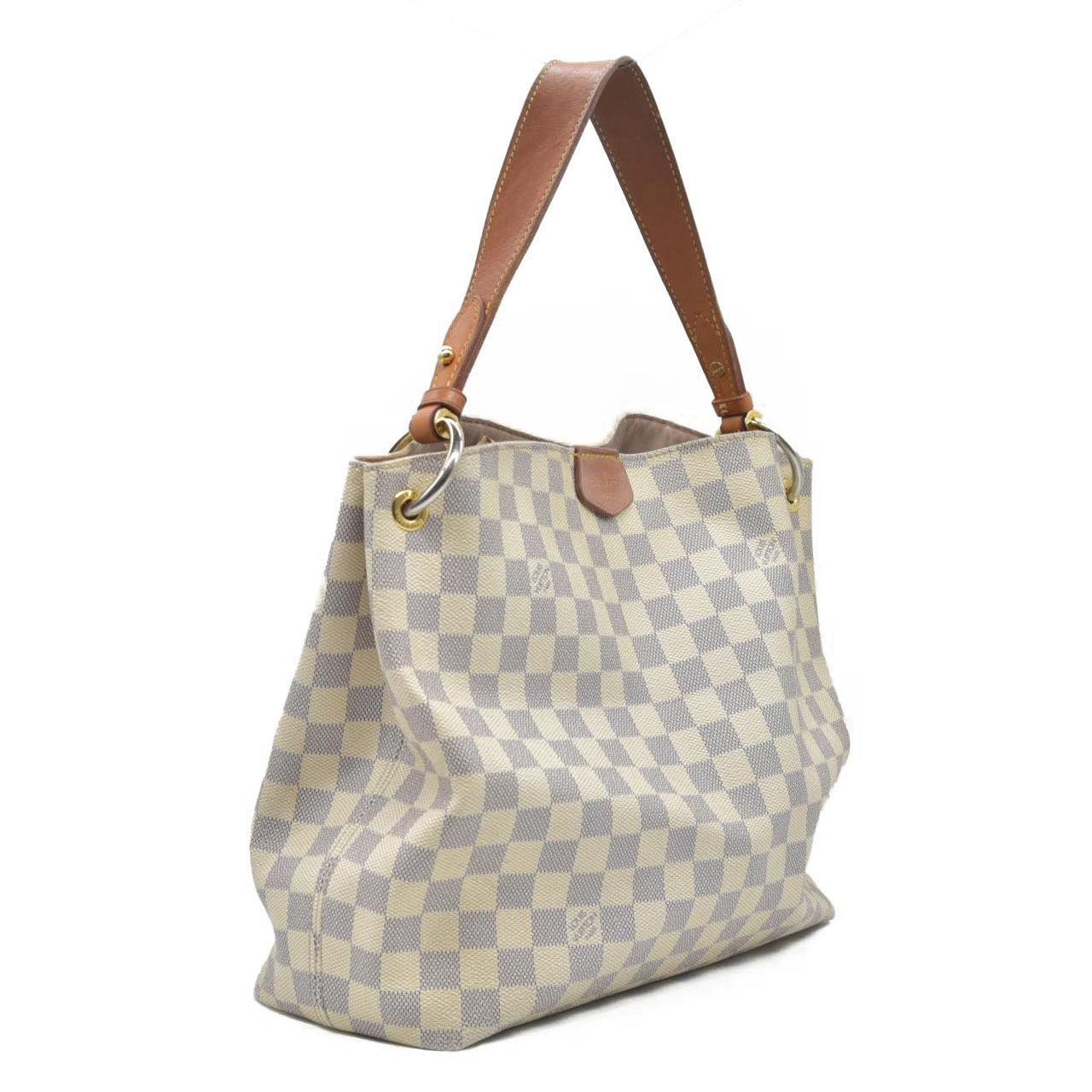 $1980 Louis Vuitton Damier Azur Graceful PM Rose Ballerine WELL WORN CONSIGNMENT