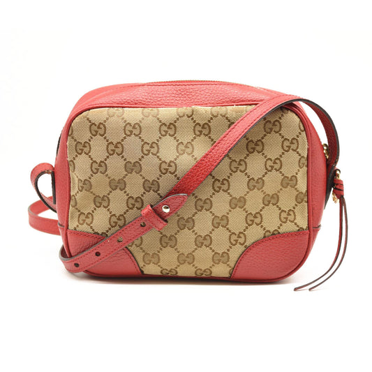 GUCCI Monogram Mini Bree Messenger Bag Red