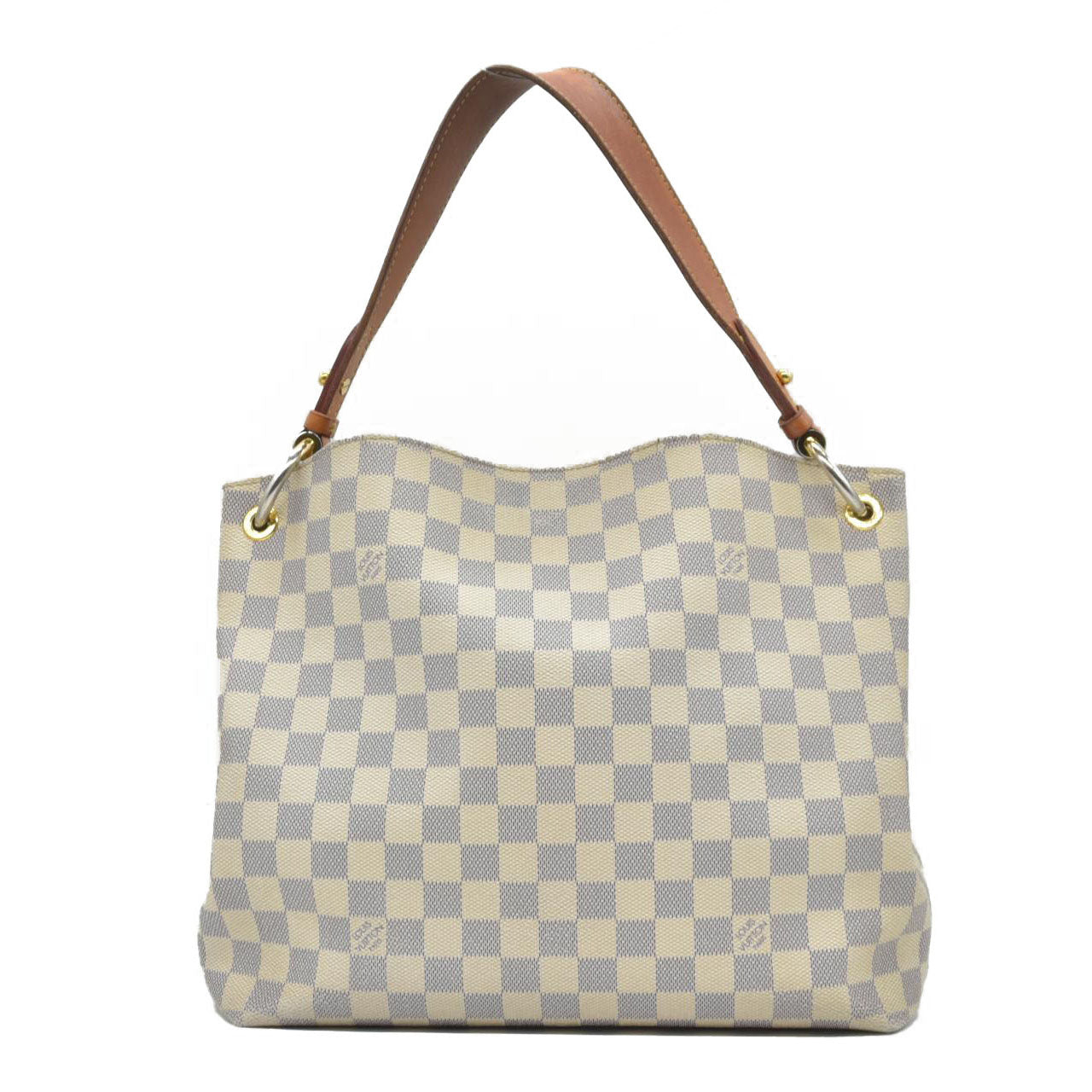 $1980 Louis Vuitton Damier Azur Graceful PM Rose Ballerine WELL WORN CONSIGNMENT