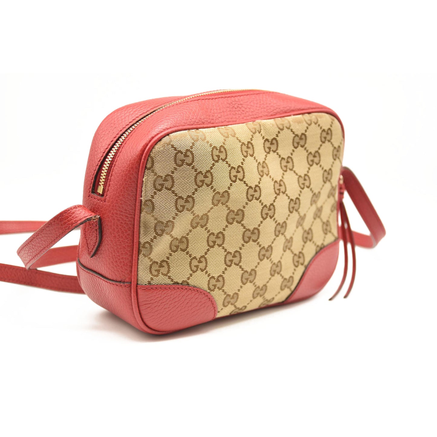 GUCCI Monogram Mini Bree Messenger Bag Red