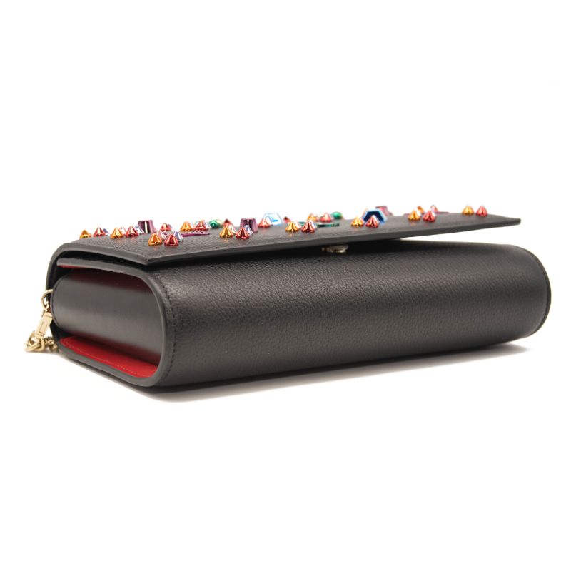 Christian Louboutin Clutch Paloma Empire Multi Black Leather Cross Body Bag