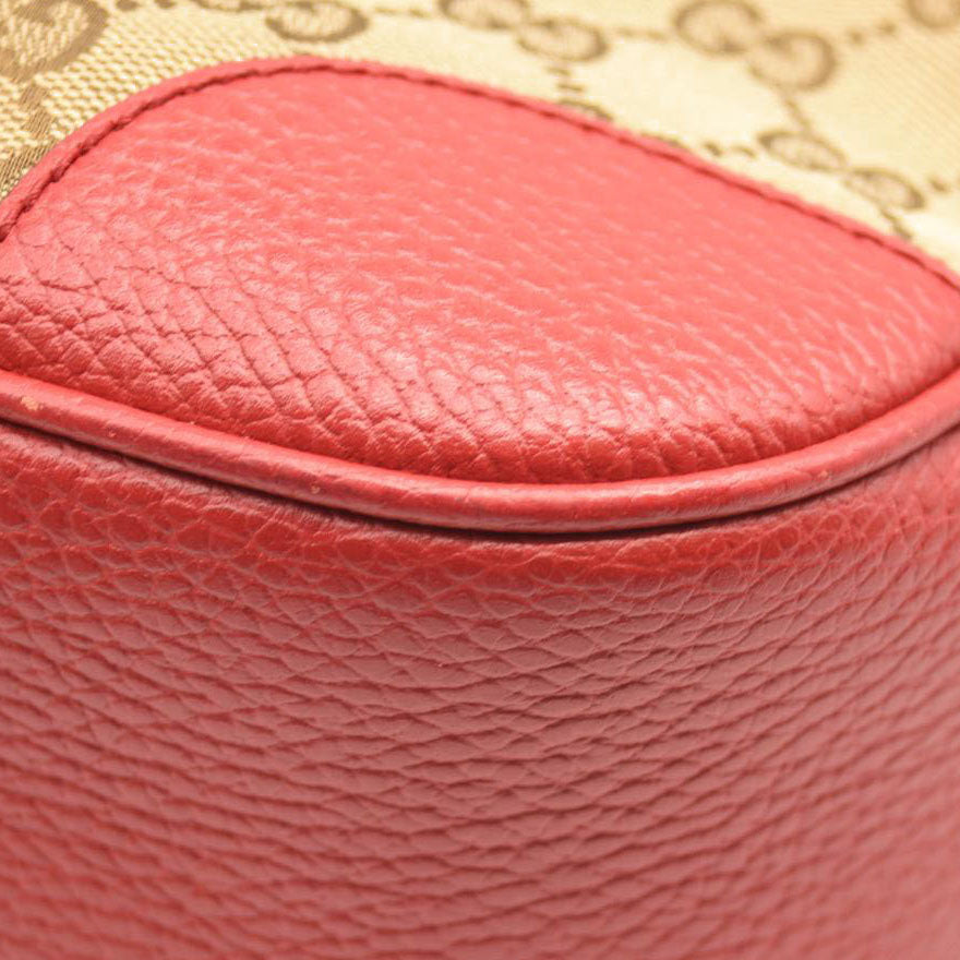 GUCCI Monogram Mini Bree Messenger Bag Red