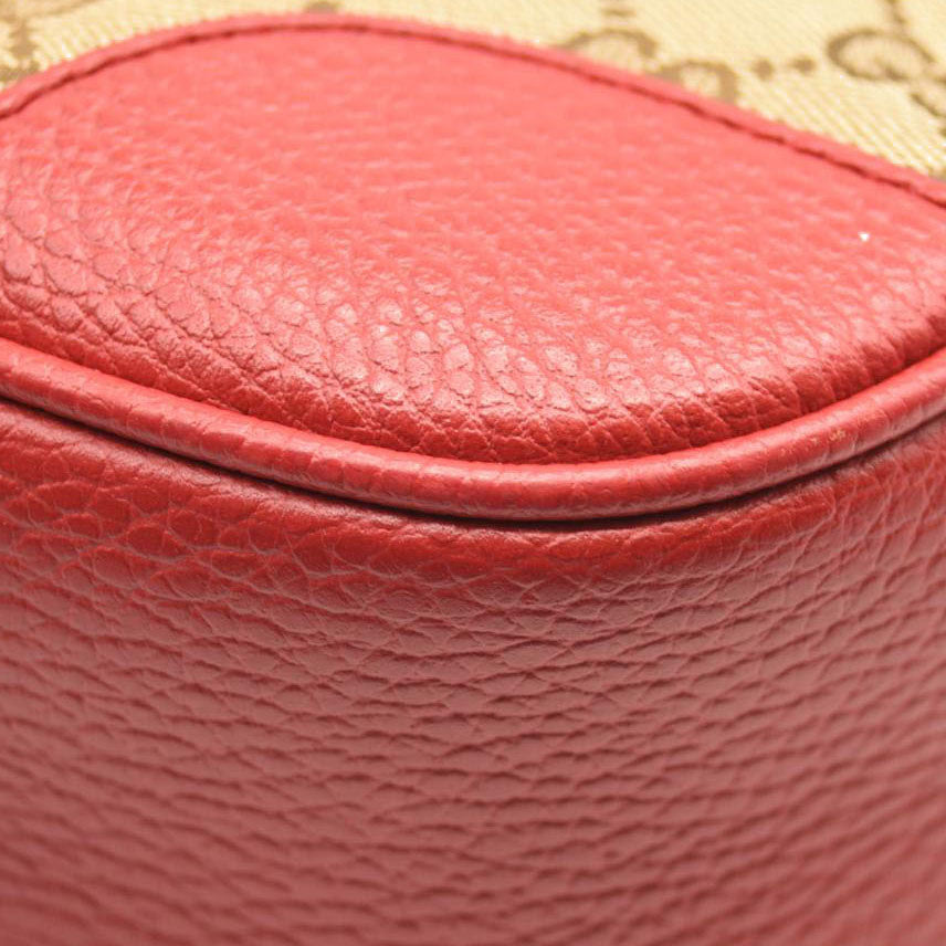 GUCCI Monogram Mini Bree Messenger Bag Red