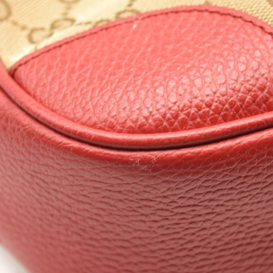 GUCCI Monogram Mini Bree Messenger Bag Red