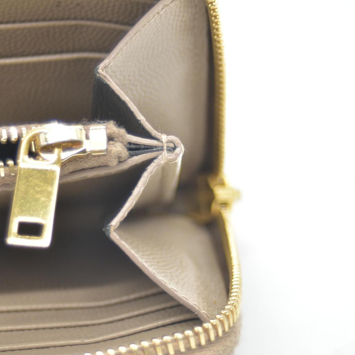 Saint Laurent Cassandre Matelassé Zip Around Wallet Beige CONSIGNMENT