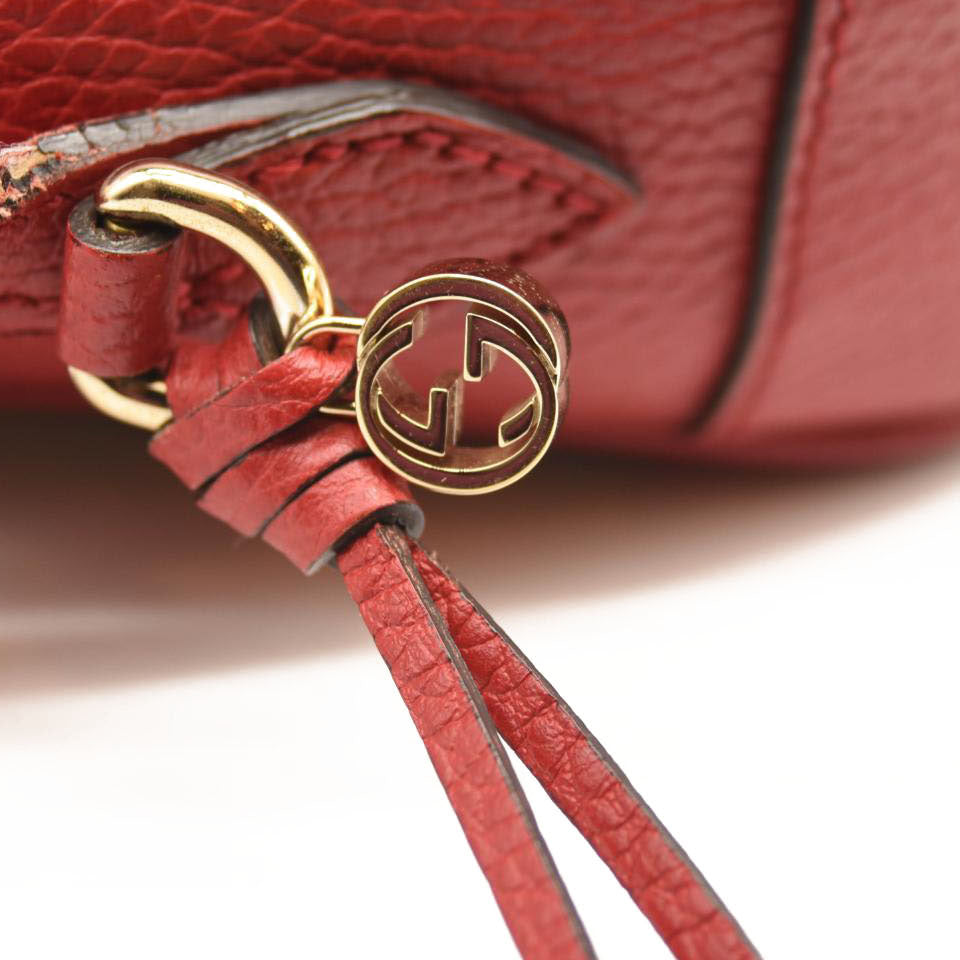 GUCCI Monogram Mini Bree Messenger Bag Red