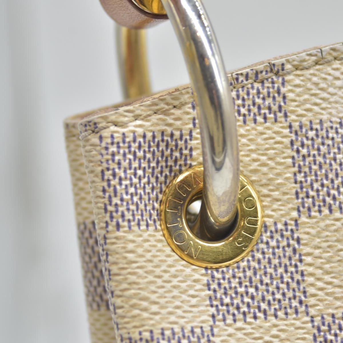 $1980 Louis Vuitton Damier Azur Graceful PM Rose Ballerine WELL WORN CONSIGNMENT