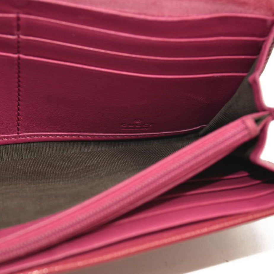 Gucci  Pebbled Calfskin Soho Continental Wallet Red