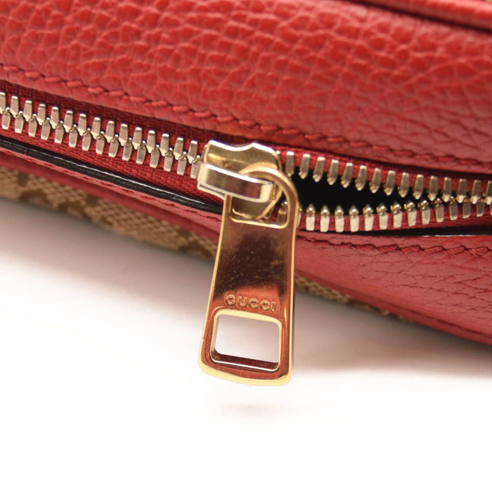 GUCCI Monogram Mini Bree Messenger Bag Red