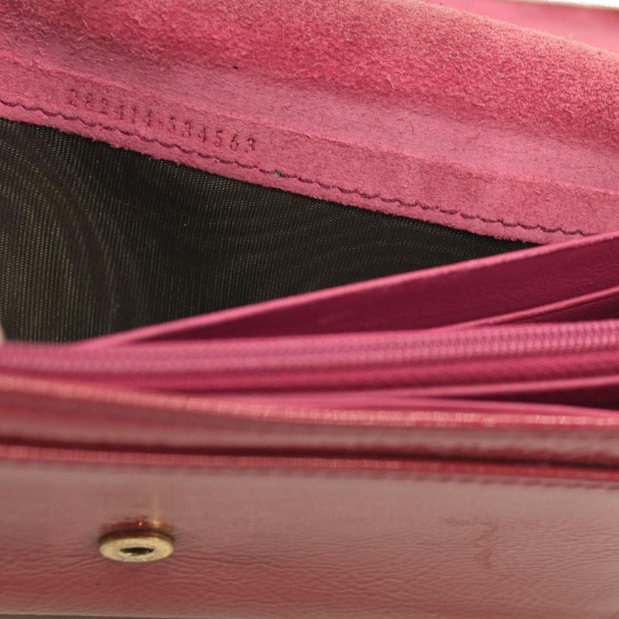 Gucci  Pebbled Calfskin Soho Continental Wallet Red