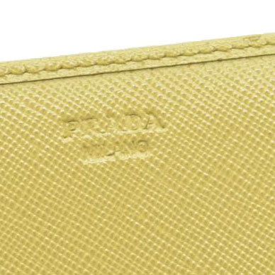 Prada Saffiano Metal Leather Continental Wallet Yellow