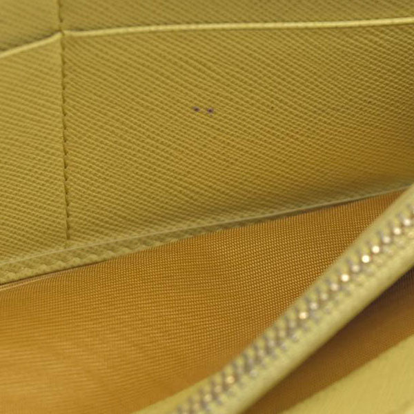 Prada Saffiano Metal Leather Continental Wallet Yellow