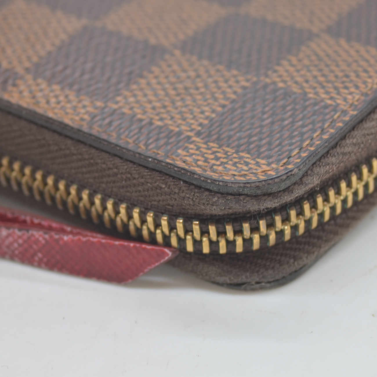 $620 2017 Louis Vuitton Damier Ebene Clemence Wallet Cherry CA2137