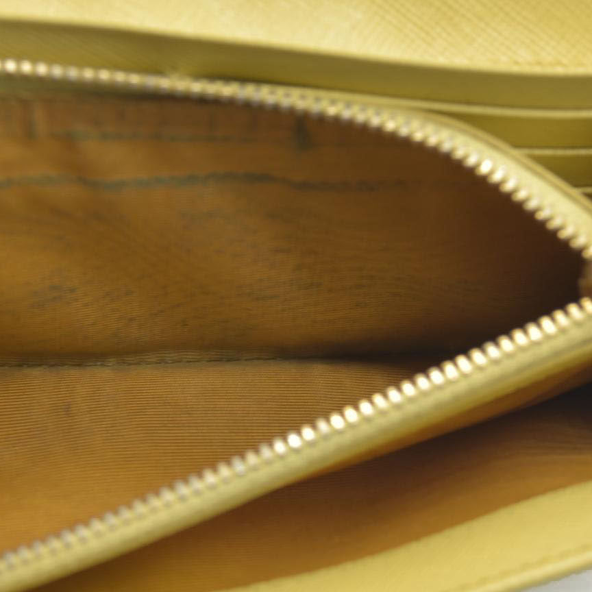 Prada Saffiano Metal Leather Continental Wallet Yellow