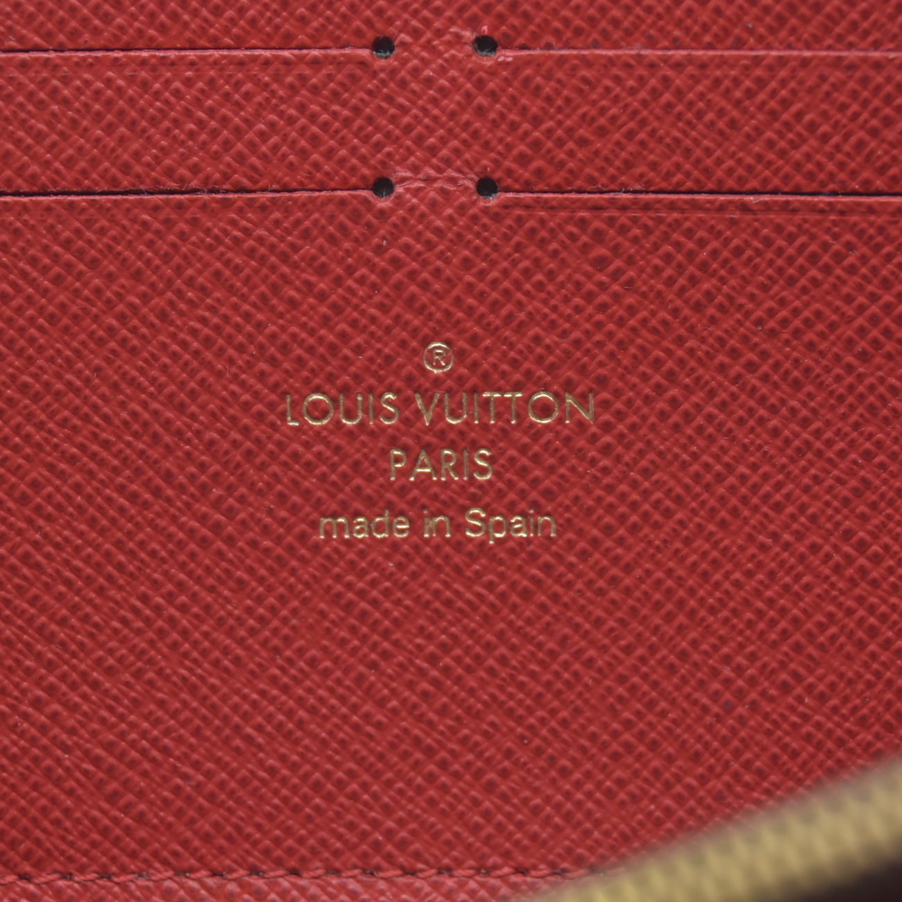 $620 2017 Louis Vuitton Damier Ebene Clemence Wallet Cherry CA2137