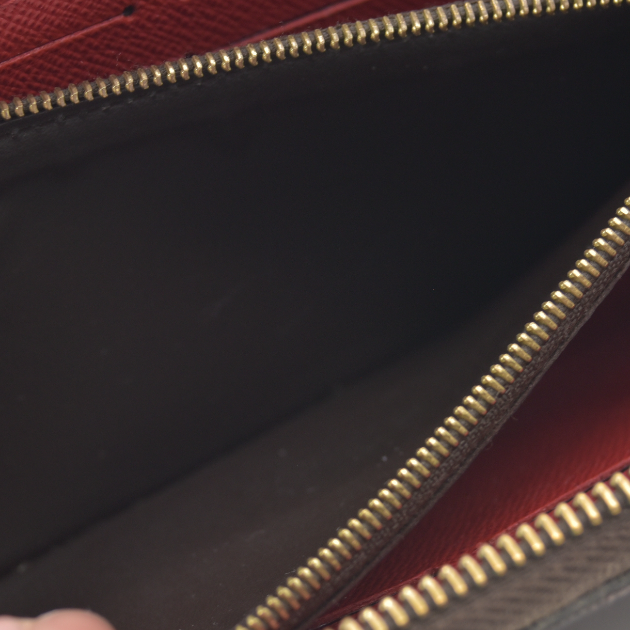 $620 2017 Louis Vuitton Damier Ebene Clemence Wallet Cherry CA2137