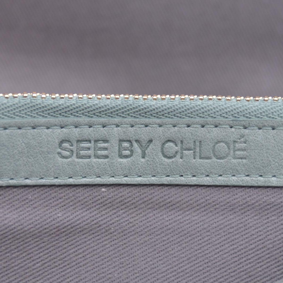 Chloe Bifold Teal Leather Wallet CONSIGNMENT 10020939