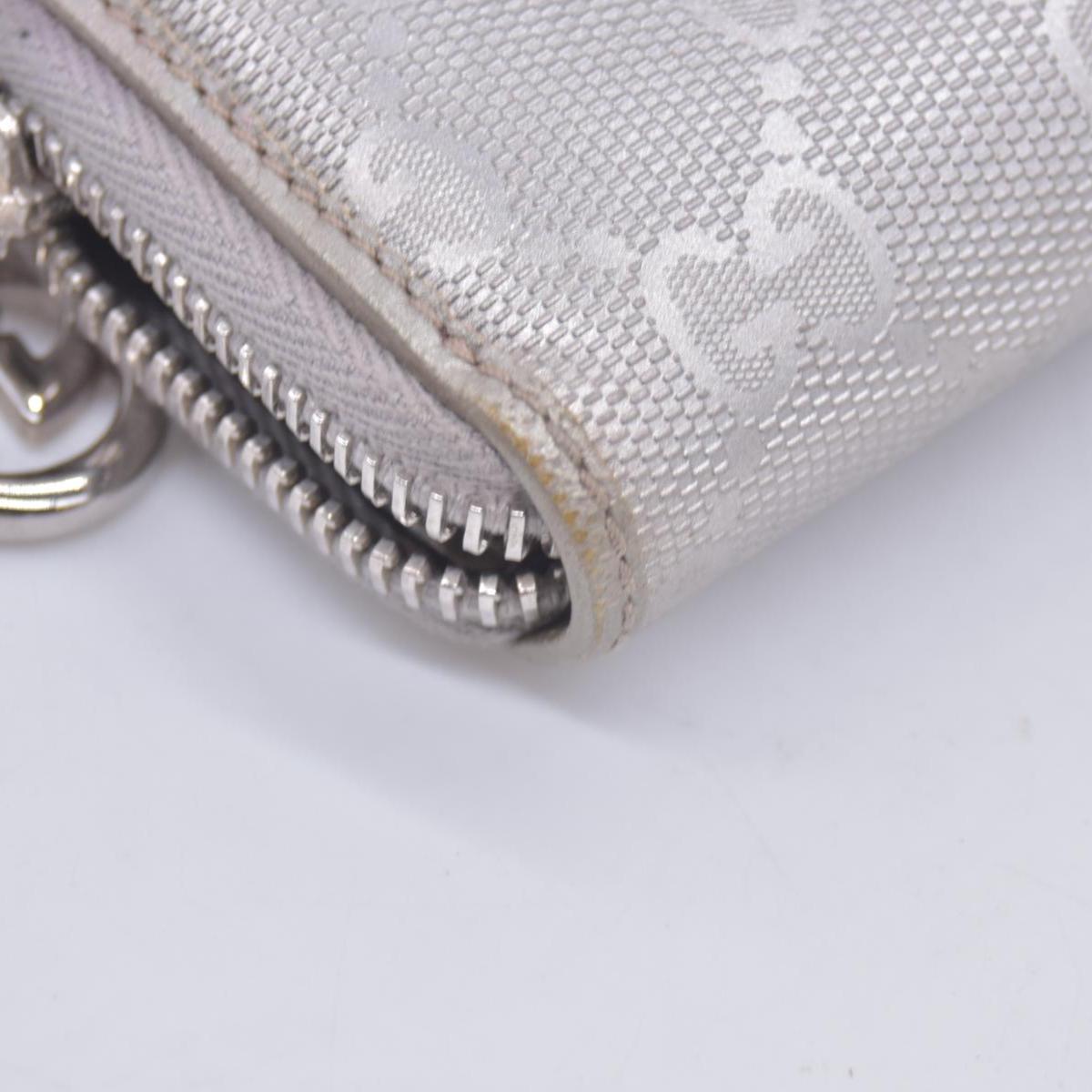 GUCCI GG Monogram Canvas GG Monogram Zip Around Wallet Wallet Metallic Grey CONSIGNMENT 10020940