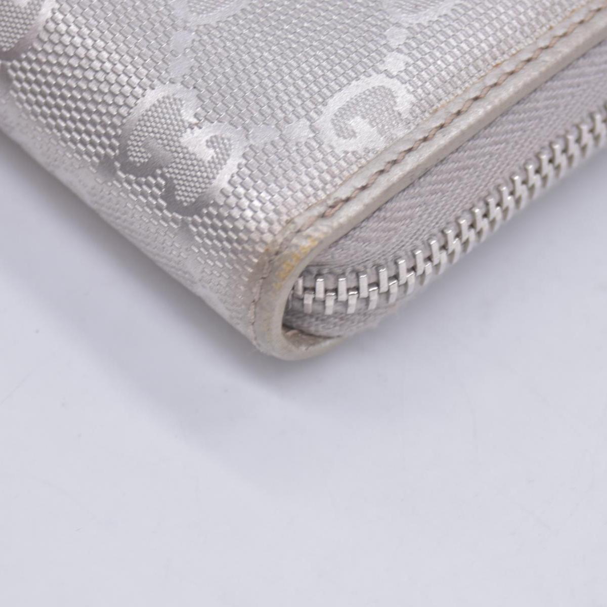GUCCI GG Monogram Canvas GG Monogram Zip Around Wallet Wallet Metallic Grey CONSIGNMENT 10020940