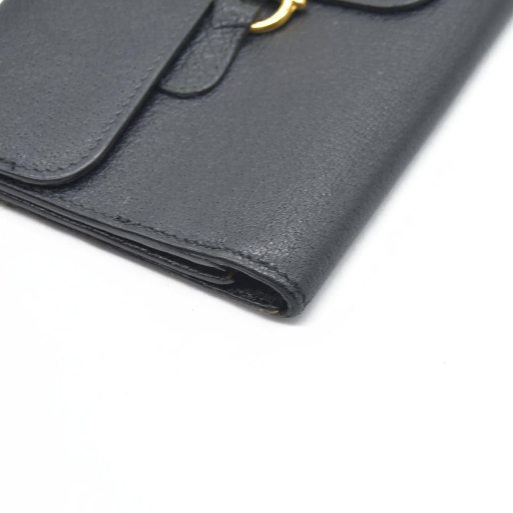 GUCCI Horsebit Leather Tri-fold Long Wallet CONSIGNMENT