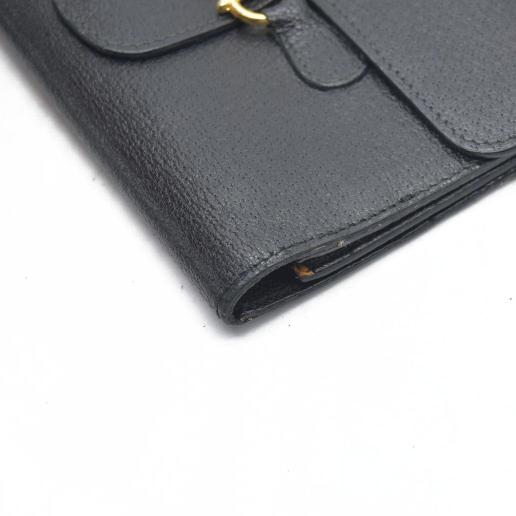 GUCCI Horsebit Leather Tri-fold Long Wallet CONSIGNMENT