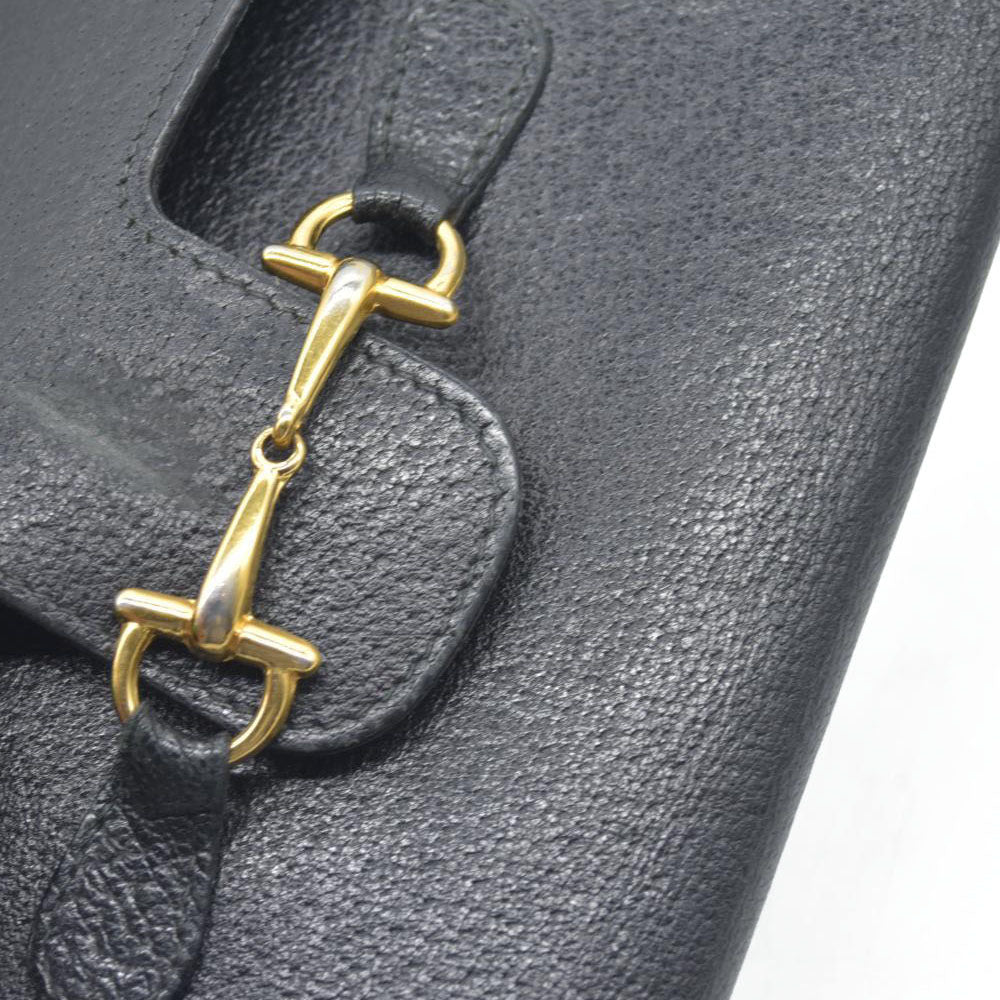 GUCCI Horsebit Leather Tri-fold Long Wallet CONSIGNMENT