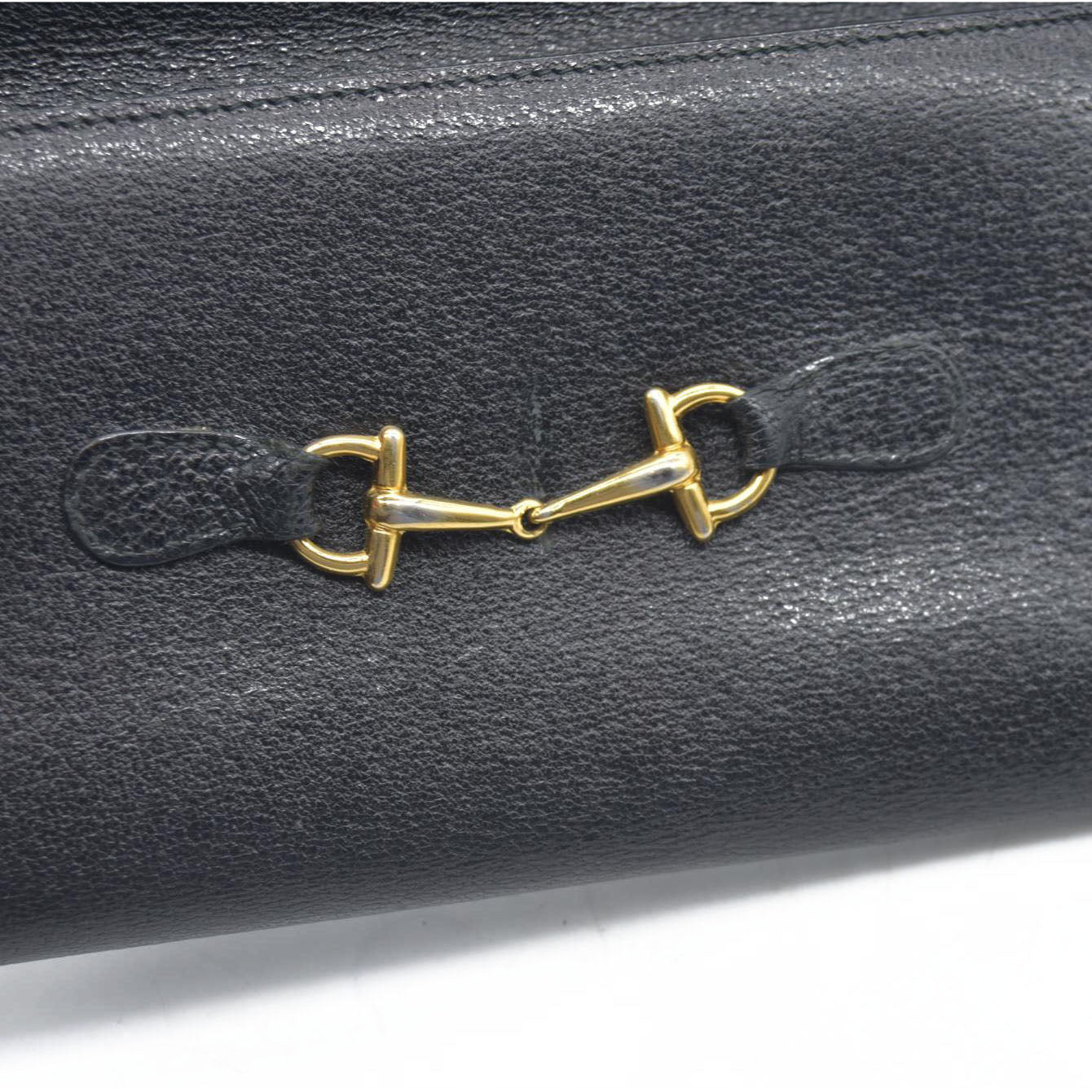 GUCCI Horsebit Leather Tri-fold Long Wallet CONSIGNMENT